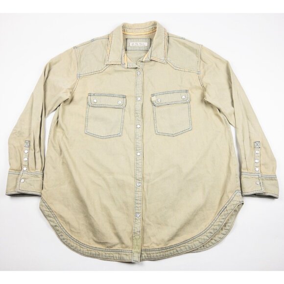 We The Free Tan Button Down Shirt - Picture 2 of 14